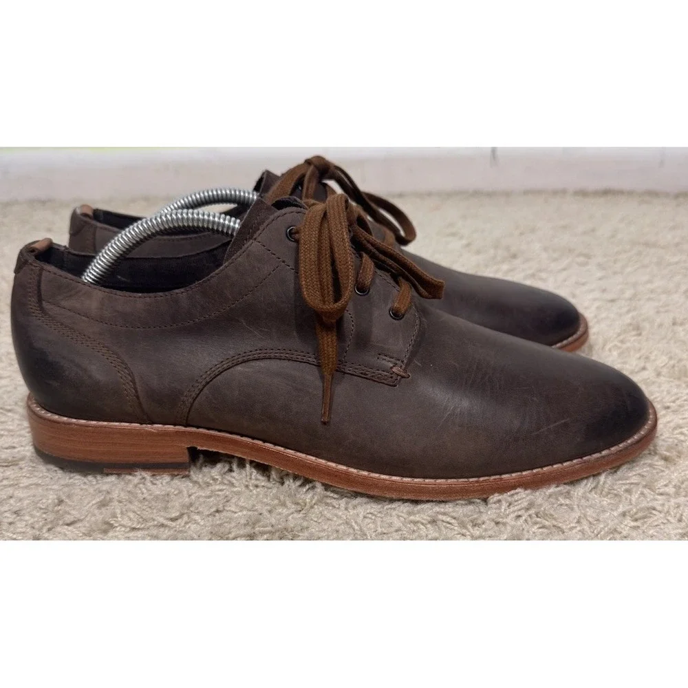 Cole Haan Feathercraft Grand Brown Leather Blucher Oxford Dress Shoes Men's 10.5